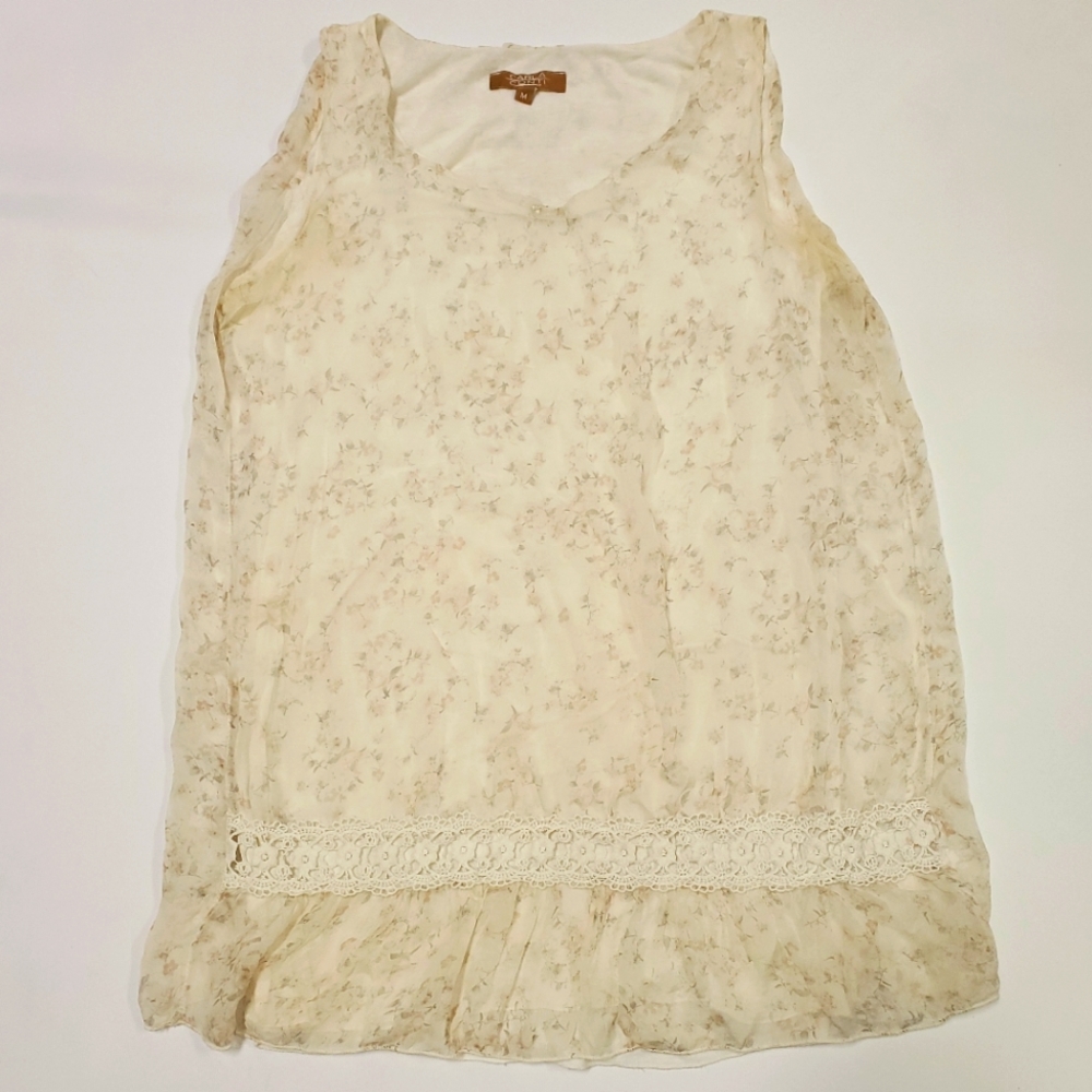Carla Conti Cream Silk Tank Top